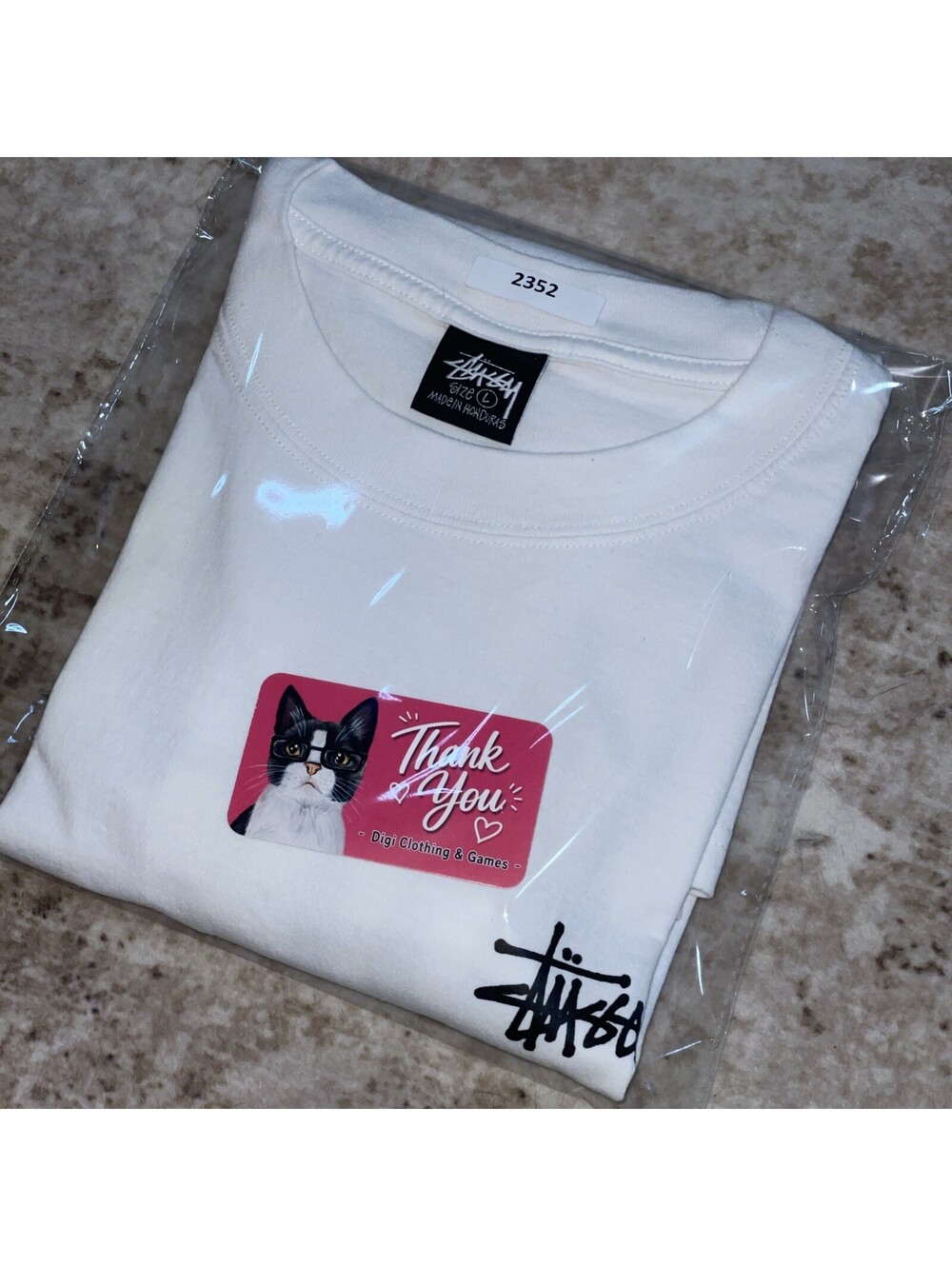 Stussy Basic Logo T-Shirt White Short Sleeve Graphic Tee Mens Large NEW NWOT - Picture 10 of 10
